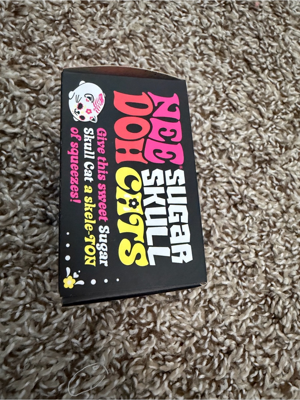 Needoh Sugar Skull Cats Squishy Toy - White with Purple & pink blue Accents - Picture 2 of 4
